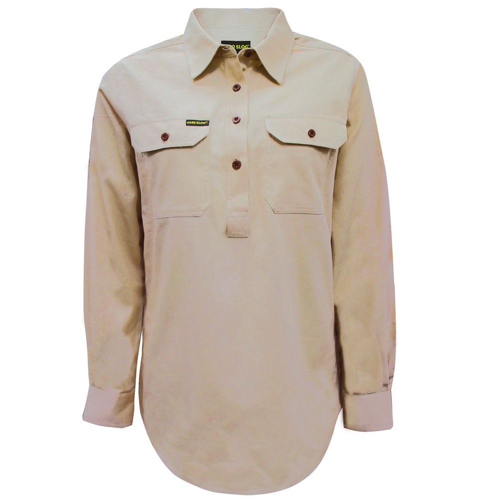 Hard Slog Womens Half Placket Light Cotton Shirt