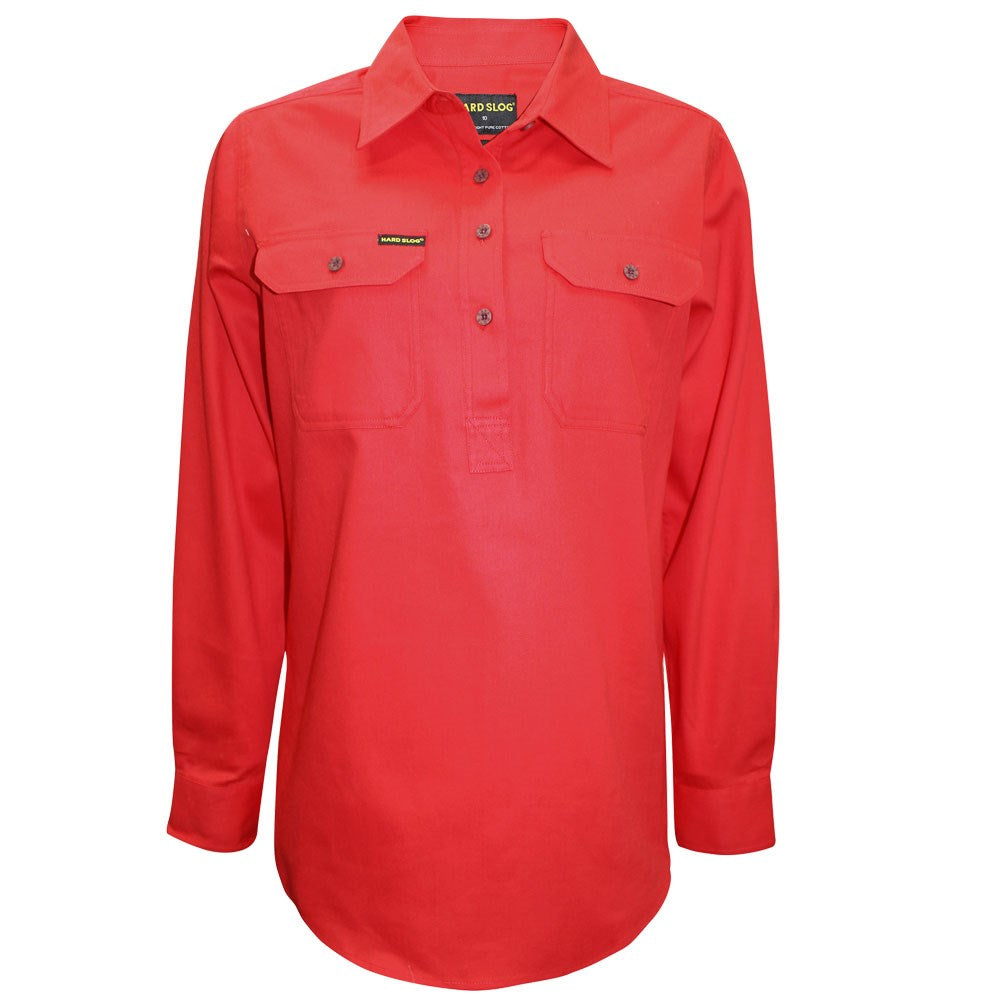 Hard Slog Womens Half Placket Light Cotton Shirt