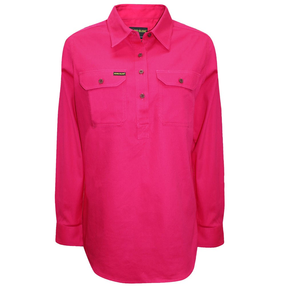 Hard Slog Womens Half Placket Light Cotton Shirt