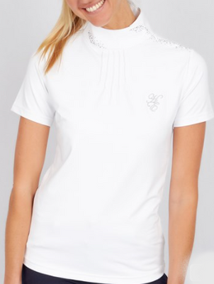 Huntington Olivia Show Shirt w/Diamantes - White