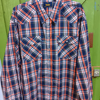 Bisley Long Sleeve Western Shirt with Snaps - Orange