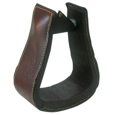 Ord River Leather Covered Oxbow Stirrups