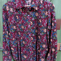 Corfu Fleece Shirt Floral - Rose