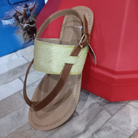 SALE - The Design Edge Cowhide Sandle - Yellow