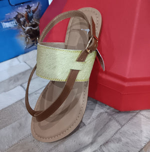 SALE - The Design Edge Cowhide Sandle - Yellow