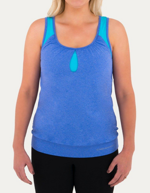 Womans Katie Double Up Tank Perriwinkle Heather